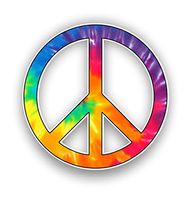 Vinyl Junkie Graphics Peace Sign Custom Graphic Decal Window Laptop Car Truck Window Sticker (Tie Dye)