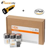 Toucan City LED Flashlight and HDX Alkaline D Battery (12-Pack) (Case of 2) 7111-12S