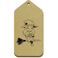 Azeeda 10 x Large 'Knitting Witch' Wooden Gift Tags (TG00048778)