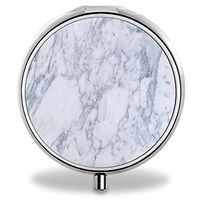 IMLONE Pill Organizer, Customized Marble Pill Boxes with 3 Components and Mirror for Travelling and Daily Needs