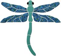 Dragonfly Ceramic Swimming Pool Mosaic (20" x 18", Light Teal)