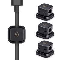 Sinjimoru Magnetic Cable Clips, Multipurpose Cable Management for Car and Office Supplies, Self Adhesive Cable Organizer Clip. Magnetic Cable Holder, Black [3 Pack]