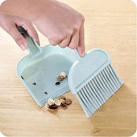Gotian Mini Desktop Sweeper,Cleaning Brush Small Broom Dustpan Set, Small Size, Less Space, Convenient Place, for Cleaning Dining Table, Table, Sofa, in-Vehicle Equipment (Sky Blue)