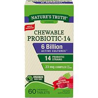 Nature's Truth Probiotic Chewable 6 Billion Capsules, 60 Count