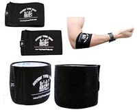 Grip Power Pads Elbow Compression Sleeve (2 Count) Golf Elbow Brace Weightlifting Sleeve Tennis Strap Arthritis & Tendonitis Pain Relief Workout Arm Support Sleeve (Black, Small 8"-8.75")