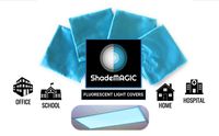 ShadeMAGIC Fluorescent Light Covers for Classroom or Office - Light Filter pack of (4); Eliminate Harsh Glare that causing Eyestrain and Head Strain. Office & Classroom Decorations. Light Diffusers