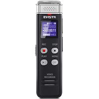 EVISTR 16GB Digital Voice Recorder Voice Activated Recorder with Playback - Upgraded Small Tape Recorder for Lectures, Meetings, Interviews, Mini Audio Recorder USB Charge, MP3 (Renewed)