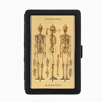 Perfection In Style Black Color Metal Cigarette Case D-013 The Skeletal System Decorative Decoupage Vintage Retro Style
