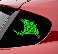 Slap-Art Tribal Stingray Vinyl Decal Sticker (Lime Green)