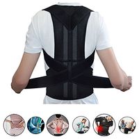 Back Brace Full Back Support Belt Adjustable- Posture Corrector for Men and Women- Relieve Lower Upper Back Pain- Spine Straightening Breathable Mesh Black