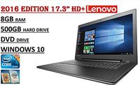 2016 Edition - Lenovo IdeaPad 300 17.3" HD+ Laptop - 6th Gen. Skylake i3-6100U Processor - 8GB RAM - 500GB HDD - DVDRW - WebCam - HDMI - WiFi - Windows 10.