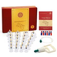 Cupping Therapy, Chinese Acupoint Cupping Set Cellulite Cupping Suction with Vacuum Magnetic Pump,Massage Back Pain Relief, 24 Cups