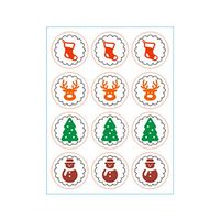 SUPVOX 20 Sheets/240pcs Christmas Sealing Stickers Self Adhesive Christmas Elements Stickers Decorative Seal Stickers for Gift Packaing Envelope 3M