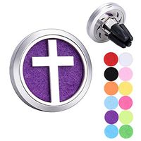 Car Air Freshener Aromatherapy Essential Oil Diffuser Vent Stainless Steel Locket with Clip Staff 12 Colors Refill Pads