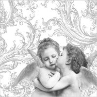 Paper Luncheon Napkins 2 X 20pcs 13"x13" Christmas Angels Silver