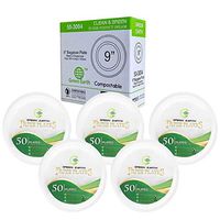 Green Earth - Natural Bagasse (Sugarcane Fiber) Tree Free 9" Paper Plate / Biodegradable / Compostable (500 Counts Disposable Plates）