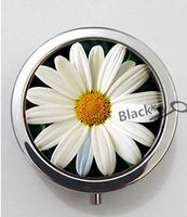 BlackKey White Daisy Flower Daisies Blossom 3-Compartment Decorative Pocket Gift Box Case Organizer for Pill, Color 1-99
