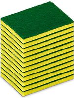 DecorRack 12 Dish Scrubber Sponges, Premium Non-Scratch Scouring Pads, Double-Faced Stains Removing Cleaning Pads, Durable and Absorbent Scrubber Brush for Kitchen Garage Bathroom (Pack of 12)