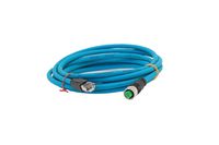 VELLEDQ Industrial Pre-Wired M12 4-Pin D-Coding Female Connector to RJ45 E4 Plug ETHERNET Cable 3M/10FT Shielded Line