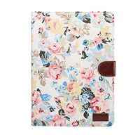 TechCode iPad Mini 3 Cases and Covers, Luxury PU Leather Bookstyle Classical Flower Pattern Folio Stand Shell with Card Slots Magnetic Smart Case Protective Cover for iPad Mini 1/2/3 7.9 inch(White)