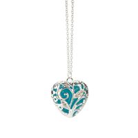 Hemlock Noctilucent Gemstone Necklace, Women Love Heart Pendant Necklaces Noctilucent Clothes Chain (Blue)