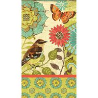 Pastel Flowers and Bird Paper Guest Napkins