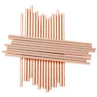 Freesa Rose Gold Paper Straw Disposable Straw Handmade Paper Straws Juice Dessert Cola Straw 25