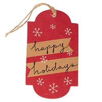 JAM PAPER Holiday Gift Tags - 4 1/4" x 2 3/8" - Happy Holidays- 16/Pack