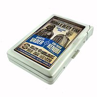 Perfection In Style Metal Cigarette Case with Built in Lighter Vintage Boxing Design 015