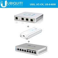 Ubiquiti USG Unifi Security Gateway (1 Item) Bundle with Ubiquiti UC-CK Unifi Cloud Key - Remote Control Device (1 Item) & Ubiquiti US-8-60W UniFi Switch 8 60W (1 Item)