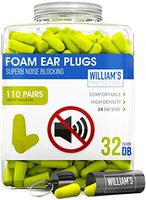 Soft Foam Ear Plugs - 110 Pairs Noise Cancelling Earplugs 32 dB NRR - For Noise Reduction & Hearing Protection With Aluminum Carry Case - Perfect for Sleeping, Travel, Concerts, Shooting, Study & Work