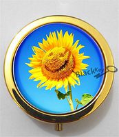 BlackKey Sunflower 3-Compartment Decorative Pocket Gift Box Case Organizer for Pill, Color 2 -2307