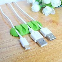 CandyQ Multipurpose 5-Channel Cable Wire Organizer Clips, Pack of 3 (Green)