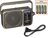 Panasonic RF-2400D Portable AM/FM Radio Player - Rugged Pocket Radio - Battery Operated Vintage Transistor Radio - Large Tuning Knob - Best Reception - Includes 12 Panasonic AA Batteries