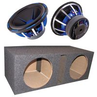 2) POWER ACOUSTIK MOFO-124X 12" 5400 Car Subwoofers Woofers MOFO124X+ Subs Box