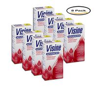Pack of 8 - Visine Redness Reliever Eye Drops Advanced Relief Lubricant, 0.5 fl oz