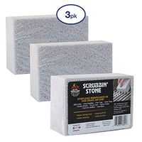 BETTER GRILLIN' Scrubbin Stone Grill Cleaner-Scouring Brick/Barbecue Grill Brush/Barbecue Cleaner for BBQ, Griddle, 3pk
