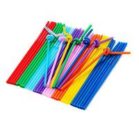 UZZO Eco-friendly Extra Long Bendy Flexible Disposable Drinking Straws Cocktail Drink Straw Assorted Colors,10" Length (Pack of 300)
