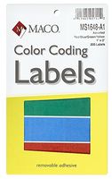 MACO Assorted Primary Rectangle Color Coding Labels, 1 x 3 Inches, 200 Per Box (MS1648-A1)