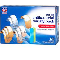 Rite Aid First Aid Antibacterial Adhesive Bandages, Variety Pack, 120 Count