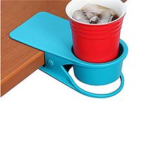 Mai Poetry Mai Poetry Drinking Cup Holder Clip,Home Office Table Desk Side Huge Clip Coffee Mug Holder Cup Saucer Design (Blue)