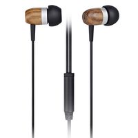 Esmooth Wired Earphones，Wooden Noise Isolating In-ear Earbuds Ergonomic Headphones Headsets，Hifi HD Stereo Bass Zebra Wood