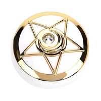 Duevin 3 Colors Portable Contact Lens Box with Mirror Pentagram Shape Lenses Container Case(Gold)