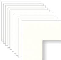 Frame Amo 24x36 White Mat for Picture Frame, Bevel Cut for 20x30 Picture or Poster, Cream Core, 10-Pack