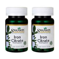Swanson Iron Citrate 25 Milligrams 60 Veg Capsules (2 Pack)