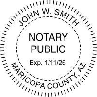 Arizona Notary Round Seal Stamp