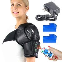 CREATRILL Shoulder Heating Pad w/Remote Control & Rechargeable 7.4V Batteries for Pain Relief, Auto Shut Off Heated Brace Wrap Support Moist Heat for Joint Tendon Muscle Injury Arthritis