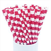 CTIGERS Red Knots Biodegradable Drinking Paper Straws Box of 100