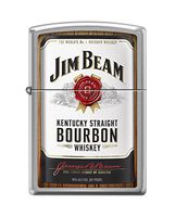 Zippo Jim Beam Brushed Chrome Pocket Lighter