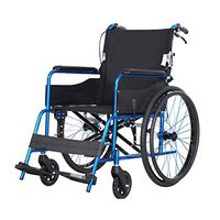 Self-Propelled Wheelchairs Aluminum Alloy Footrest Self Propelled Folding Lightweight Transit Comfort Wheelchair - BF Baking Technology - 4 Brake Design - Seat Width 17.7 Inch (Color : Black)
